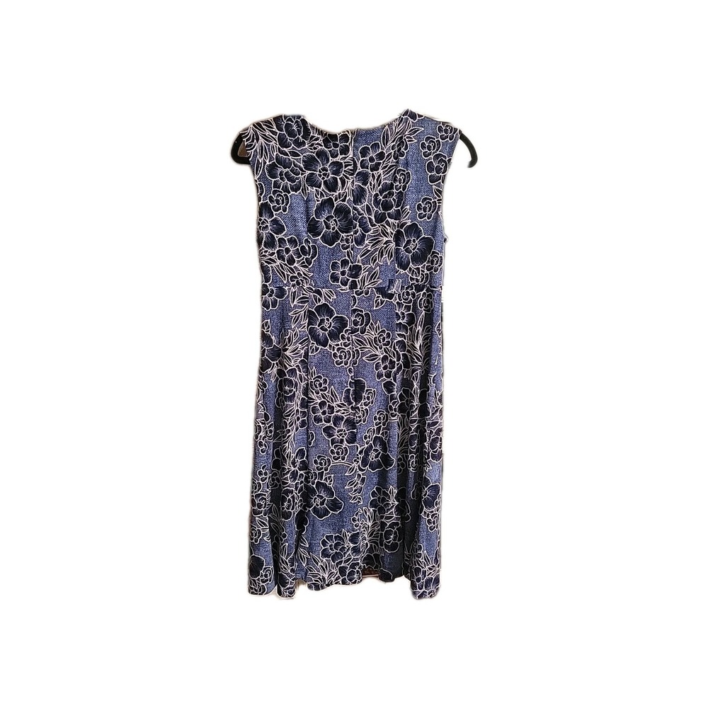 Shelby & Palmer Blue Floral Sheath Dress Sleveless Pm Petite S - Picture 2 of 5